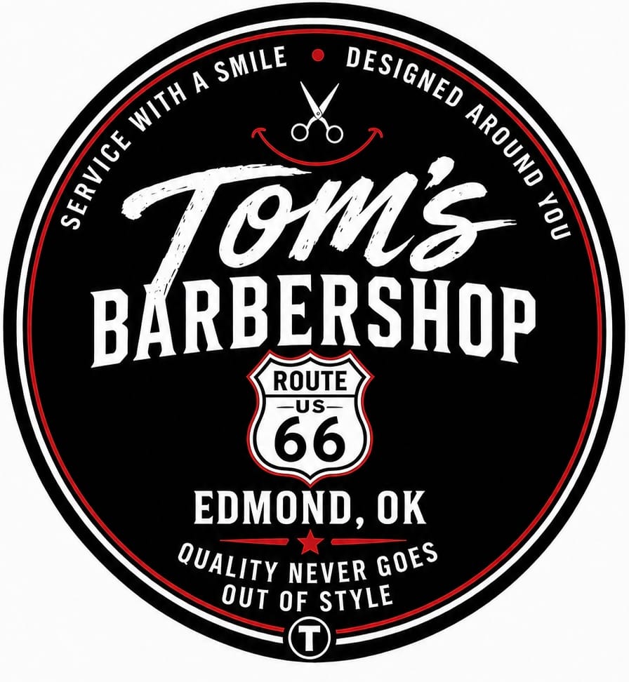Tom's Barbershop logo